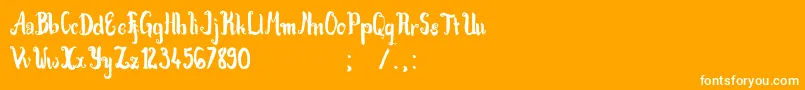 Kracktone-Schriftart – Weiße Schriften auf orangefarbenem Hintergrund