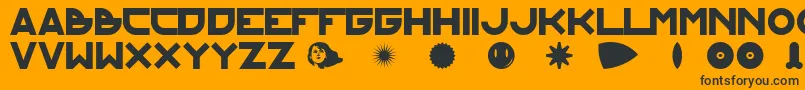 Шрифт kraftundstil – чёрные шрифты на оранжевом фоне