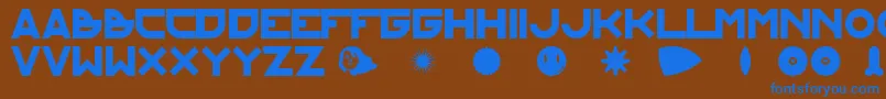 kraftundstil Font – Blue Fonts on Brown Background