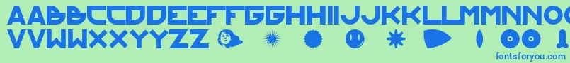 kraftundstil Font – Blue Fonts on Green Background