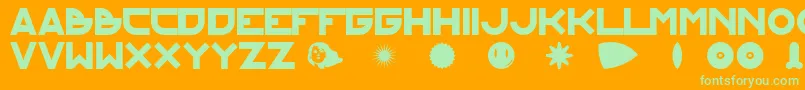 kraftundstil Font – Green Fonts on Orange Background