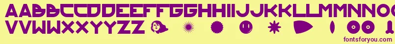 kraftundstil Font – Purple Fonts on Yellow Background