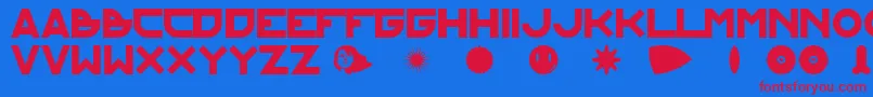 kraftundstil Font – Red Fonts on Blue Background