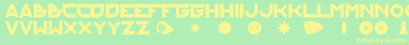 kraftundstil Font – Yellow Fonts on Green Background
