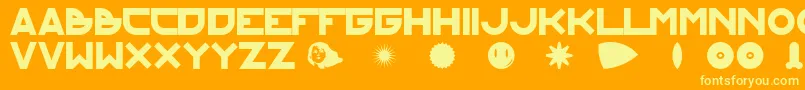 kraftundstil Font – Yellow Fonts on Orange Background