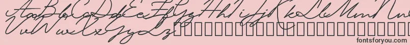 KrakatauDemo-fontti – mustat fontit vaaleanpunaisella taustalla