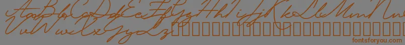 Шрифт KrakatauDemo – коричневые шрифты на сером фоне