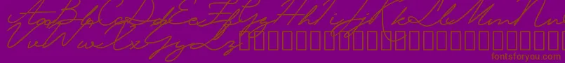 Czcionka KrakatauDemo – brązowe czcionki na fioletowym tle