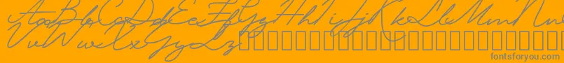 KrakatauDemo-Schriftart – Graue Schriften auf orangefarbenem Hintergrund