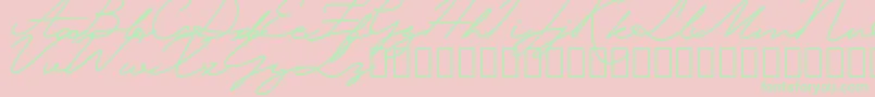フォントKrakatauDemo – ピンクの背景に緑の文字