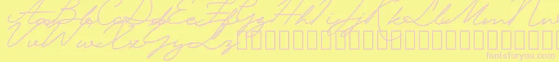 KrakatauDemo Font – Pink Fonts on Yellow Background