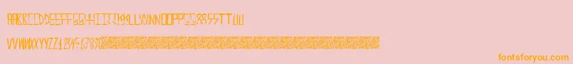 KrampsHanso-Schriftart – Orangefarbene Schriften auf rosa Hintergrund