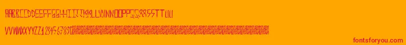 KrampsHanso-Schriftart – Rote Schriften auf orangefarbenem Hintergrund