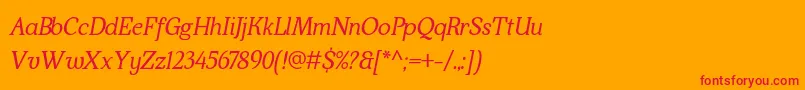 Kraskario italic Font – Red Fonts on Orange Background