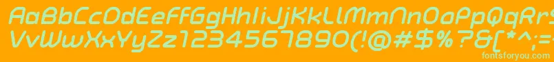 TypoAngularRoundedBoldItalicDemo Font – Green Fonts on Orange Background