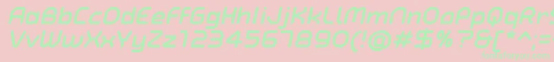 TypoAngularRoundedBoldItalicDemo Font – Green Fonts on Pink Background