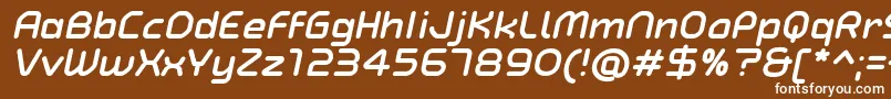 TypoAngularRoundedBoldItalicDemo-fontti – valkoiset fontit ruskealla taustalla