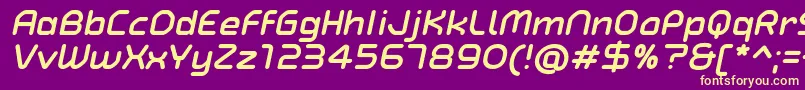 TypoAngularRoundedBoldItalicDemo Font – Yellow Fonts on Purple Background