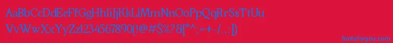 フォントKraskario – 赤い背景に青い文字