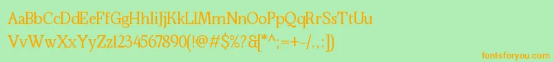 Kraskario-Schriftart – Orangefarbene Schriften auf grünem Hintergrund