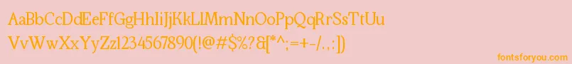 Weitere Informationen zur Kraskario-Schriftart Kraskario-Schriftart – Orangefarbene Schriften auf rosa Hintergrund