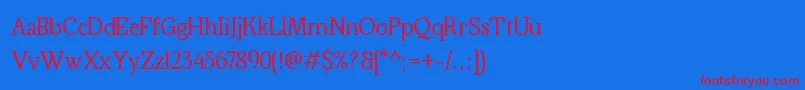 フォントKraskario – 赤い文字の青い背景