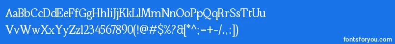 フォントKraskario – 青い背景に白い文字