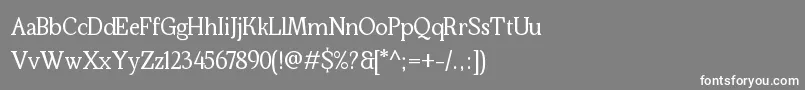 フォントKraskario – 灰色の背景に白い文字