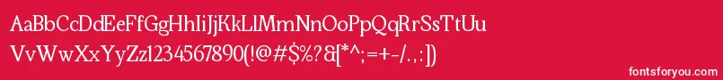 フォントKraskario – 赤い背景に白い文字