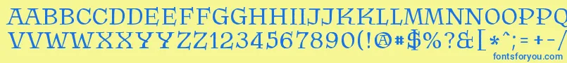 Шрифт Krasomila 021 – синие шрифты на жёлтом фоне