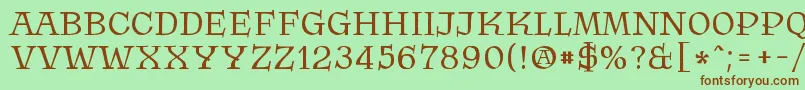 Krasomila 021 Font – Brown Fonts on Green Background