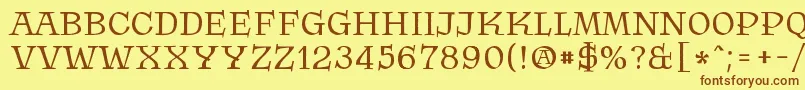 Krasomila 021 Font – Brown Fonts on Yellow Background