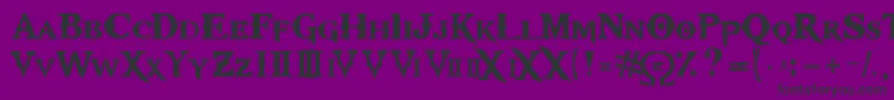 Kratos TrueType-Schriftart – Schwarze Schriften auf violettem Hintergrund