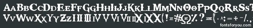フォントKratos TrueType – 黒い背景に白い文字
