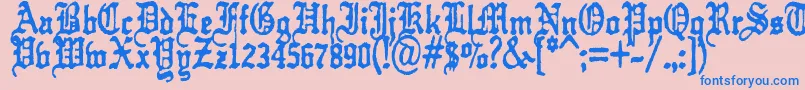 フォントkraut    typefuck11 – ピンクの背景に青い文字