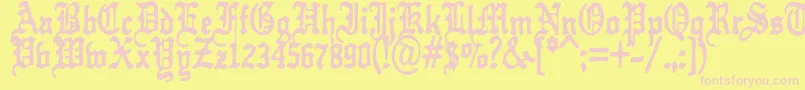 kraut    typefuck11-Schriftart – Rosa Schriften auf gelbem Hintergrund