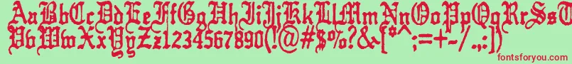 Fonte kraut    typefuck11 – fontes vermelhas em um fundo verde