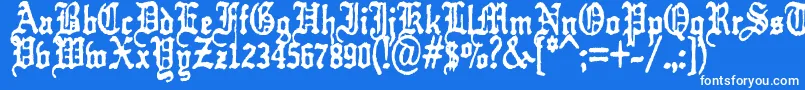 kraut    typefuck11-Schriftart – Weiße Schriften auf blauem Hintergrund