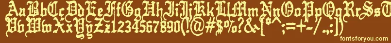 フォントkraut    typefuck11 – 黄色のフォント、茶色の背景