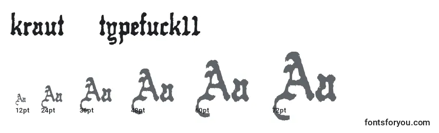 Размеры шрифта Kraut    typefuck11
