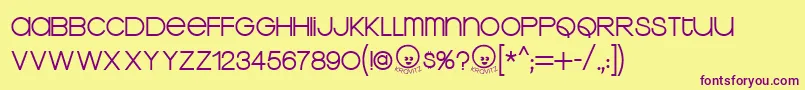 KRAVT    Font – Purple Fonts on Yellow Background