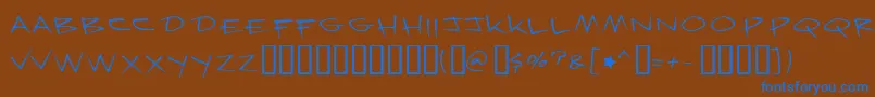 Krazy Font – Blue Fonts on Brown Background