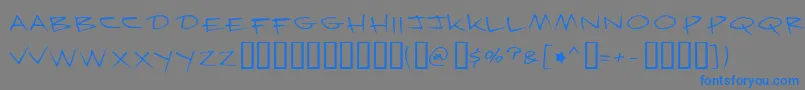 Krazy Font – Blue Fonts on Gray Background