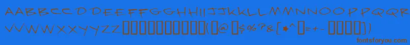 Krazy Font – Brown Fonts on Blue Background