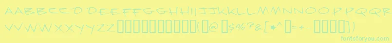 Krazy Font – Green Fonts on Yellow Background