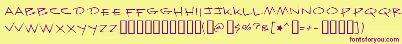 Krazy Font – Purple Fonts on Yellow Background