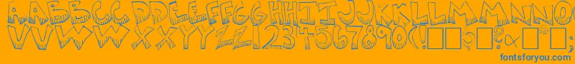 KRAZYK~1-Schriftart – Blaue Schriften auf orangefarbenem Hintergrund