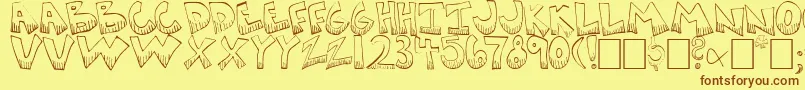 KRAZYK~1 Font – Brown Fonts on Yellow Background