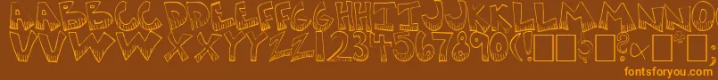 KRAZYK~1-Schriftart – Orangefarbene Schriften auf braunem Hintergrund