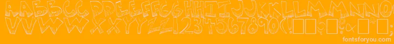 KRAZYK~1-Schriftart – Rosa Schriften auf orangefarbenem Hintergrund